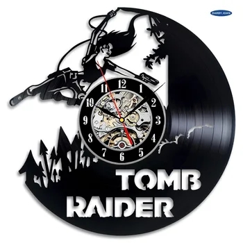 Tomb Raider Подарочные Настенные Часы Виниловая Пластинка Art Decor Vintage reloj, настенные часы saat будильник reloj большие настенные часы duvar saati