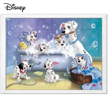 Disney Вышивка крестиком 101 Пятнистая собака, Новая коллекция, Вышивка животных, Наборы для ванной, белый холст, Мультяшные наборы, 14 карат ручной работы