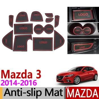 Противоскользящий Коврик Для Ворот Резиновая Подставка для Mazda 3 Axela BM 2014 2015 2016 MK3 Аксессуары для предварительной Подтяжки Лица Автомобильные Наклейки 12 шт./компл.