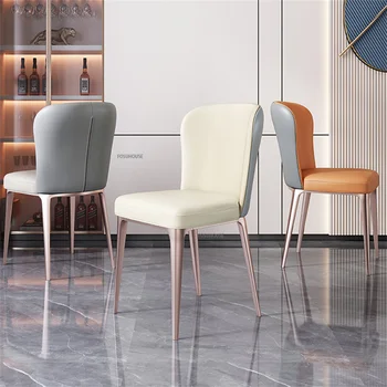 Кожаный стол, обеденный стул, Роскошные Современные стулья для столовой в спальне, Дизайн гостиной, Оформление интерьера Sillas De Comedor