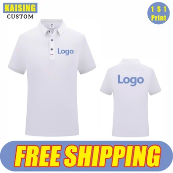 Рубашка-поло с отворотом KAISING, летние модные дышащие мужские и женские топы с короткими рукавами, логотип с вышивкой на заказ, 9 цветов, размер S