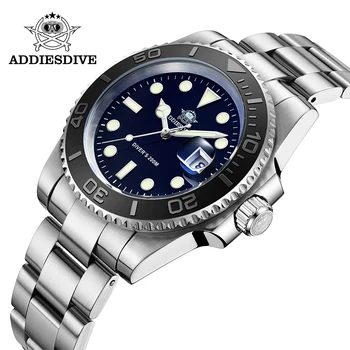 ADDIESDIVE Яхта Асептические мужские часы Супер светящиеся модные деловые наручные часы 20ATM Diver Кольцо из нержавеющей стали Кварцевые часы