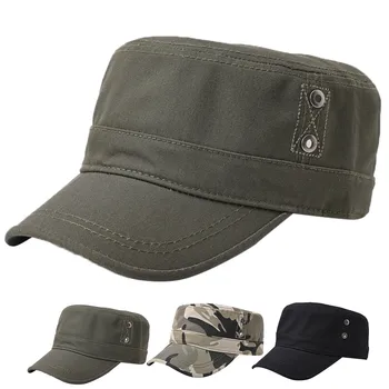 Мужская модная повседневная хлопковая шляпа с плоским верхом, солнцезащитный козырек, Походная шляпа, Шляпа Оливкового цвета, 47 женских