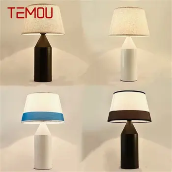 Современная настольная лампа TEMOU, романтическая простая настольная лампа из светодиодной ткани для дома, гостиной, прикроватной тумбочки в спальне