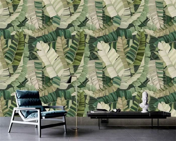 Обои на заказ в скандинавском стиле ретро листья тропического банана фон гостиной декоративная роспись стен фреска papel de parede
