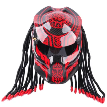 Мужской специальный шлем из углеродного волокна Horror Predator Personality Шлем Воин Аксессуары для мотоциклов Рыцарь Крутые Маски Парики Подарки