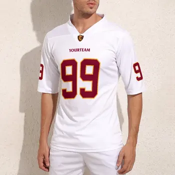 Индивидуальные белые майки для регби Washington № 99, персонализированные футбольные майки в стиле ретро, спортивная футболка для регби для мужчин