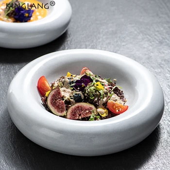 Креативная керамическая тарелка KINGLANG, индивидуальное Японское блюдо для ужина в ресторане отеля, высококлассное клубное блюдо художественной концепции