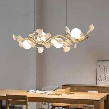 Подвесной светильник в виде лепестка в виде раковины в скандинавском стиле для столовой, ресторана, кухни, золотой люстры, домашнего декора, подвесной светильник