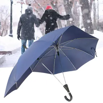 Зонт с двойным верхом, прямой шест, изогнутая ручка, Большая площадь покрытия, Ветрозащитная защита от солнца, пара зонтов для улицы