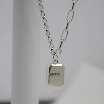 Ожерелье XCSZ из стерлингового серебра S925 пробы, простая цепочка, квадратный кулон, серебряное ожерелье, легкий роскошный подарок на День Святого Валентина для мужчин