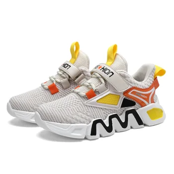 2021 Нескользящие детские кроссовки для бега, повседневная спортивная обувь для мальчиков, детская обувь из дышащей сетки, детская обувь на плоской подошве