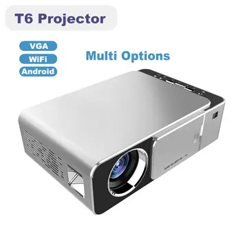 T6 ЖК-Проекционная Светодиодная Лампа Проектор HD 3500 Люмен Портативный Проектор VGA /WiFi / Android Версия USB Поддержка 4K 1080P Красный /Серебристый