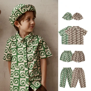 Детская одежда бренда Alfred 2023, Новая летняя футболка и шорты для маленьких мальчиков, одежда для маленьких девочек, модные хлопковые детские топы, тройники