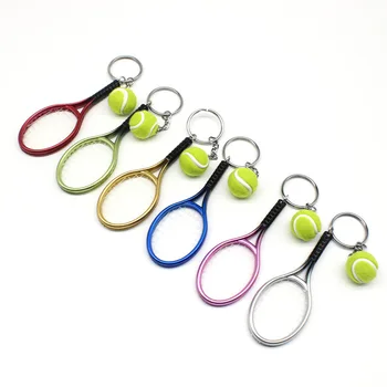 Брелок для мини-тенниса, подвеска в виде ракетки, брелок для ключей, подарки спортивной команде, 6 цветов, 30 шт./лот Оптом