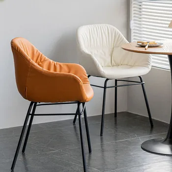 Минималистичные Роскошные стулья Со спинкой в скандинавском стиле, Дизайнерские Металлические стулья для гостиной, Обеденные шезлонги, Сальные ясли, Кухонная мебель