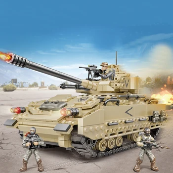 2022 Военная армия Вторая мировая война WW2 SWAT Полицейские солдаты M2 Bradley Модель танка Строительный блок Кирпичи Детские игрушки