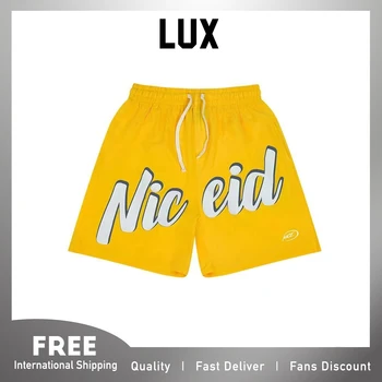 Летние шорты Lux New Breath Busketball Niceid Nice для мужчин и женщин свободного кроя, регулируемые спортивные шорты