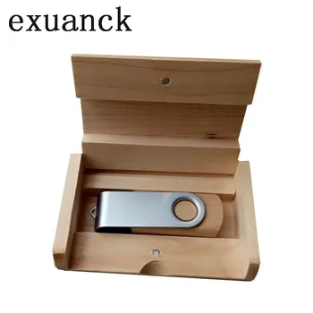 Индивидуальный логотип exuanck, личная фотография, поворотный зажим, дерево, USB 2.0, флэш-накопитель (Ove 20 шт., бесплатный логотип)