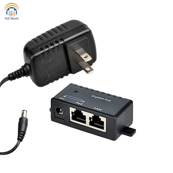 24V Гигабитный пассивный PoE инжектор/разветвитель PoE Разъем с адаптером питания 24V 12W для IP-камеры UBNT 24V