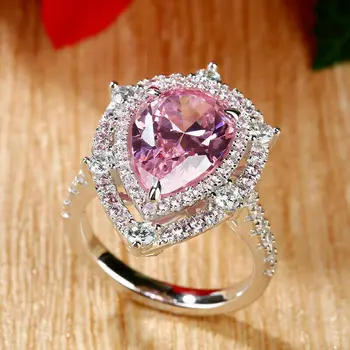 Новые великолепные кольца с розовым кубическим цирконием, Недавно разработанные кольца для предложений о помолвке для женщин, подарок на годовщину, модные украшения