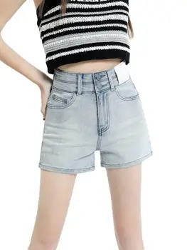 GUUZYUVIZ 2023 Летние Новые джинсовые шорты с высокой талией, женские свободные Тонкие Универсальные горячие брюки с широкими штанинами
