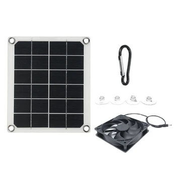 K3NB USB Солнечный мини-вентилятор Зарядное Устройство для вытяжного вентилятора 6 дюймов 10 Вт 5 В Солнечная панель для дома, офиса, автомобиля на колесах, теплицы