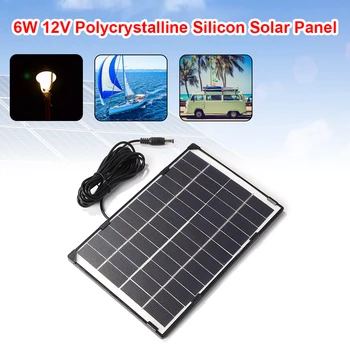 Солнечные батареи 12 В, маленькая солнечная панель мощностью 6 Вт, аккумуляторная система для самостоятельного использования на свежем воздухе, зарядное устройство для мобильного телефона