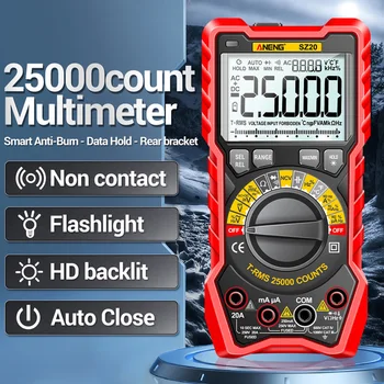 SZ20 25000 Отсчетов Профессиональный цифровой мультиметр Электрический измеритель переменного/постоянного тока, тестер напряжения для автомобильного Омного конденсатора температуры
