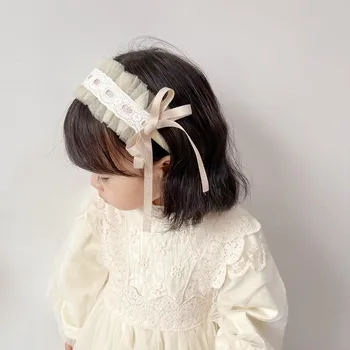 Обруч для волос для девочек в корейском стиле, ретро кружевная сетка, Тип 