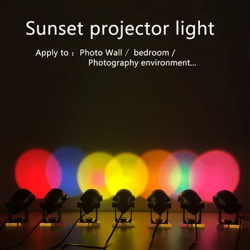 USB Проекционная лампа Rainbow Sunset Atmosphere LED Small Night Light Кофейня Домашний Декор Ночник Проекторные лампы