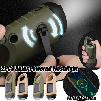 Светодиодный фонарик на солнечных батареях, USB-зарядка, рукоятка, Аварийный блок питания, снаряжение для выживания, динамо-фонарик для кемпинга на открытом воздухе