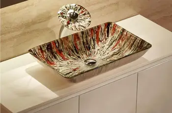 Прямоугольное закаленное стекло над умывальником в ванной комнате, раковина для раковины в гардеробе HX9004