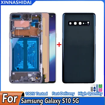 Super AMOLED Для SAMSUNG Galaxy S10 5G LCD G977N Дисплей Оригинальный G977U Сенсорный Экран Дигитайзер S10 5G LCD G977 LCD в сборе