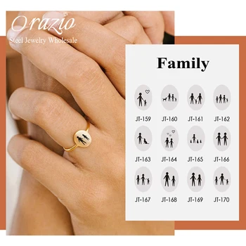 Orazio, Индивидуальное кольцо из нержавеющей стали с гравировкой Family для женщин, Мужчин, персонализированные аксессуары для пальцев, Украшения на день рождения Оптом