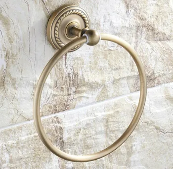 Кольцо для полотенец из античной латуни в европейском стиле, Классические Аксессуары для ванной Комнаты, Держатель для банных полотенец, Оборудование для ванной комнаты zba273