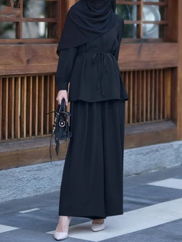 Мусульманские Комплекты брюк 5xl для Женщин Химар и Абая Дубай Турция Мусульманское Платье-Хиджаб Рамадан Пакистанская Одежда для Бала