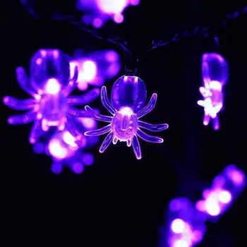 Светодиодный фиолетовый аккумулятор-паук, USB-гирлянда, ночной клуб, декоративные светильники для вечеринки в честь Хэллоуина в помещении, на улице