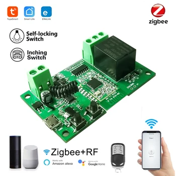 1/2-Канальный Модуль интеллектуального выключателя света Zigbee Релейный модуль 5 В / 7-32 В постоянного тока RF433 Принимает Интеллектуальный переключатель с поддержкой ZigBee с плавным перемещением /самоблокировкой