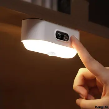 Геометрическая индукционная лампа для человеческого тела, умная USB-зарядка, магнитное затемнение, беспроводной ночник, прикроватный светодиодный светильник для спальни