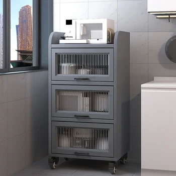 Скандинавские Кухонные шкафы из искусственной доски для кухонной мебели Бытовой шкаф Многофункциональный бытовой шкаф-раскладушка для хранения