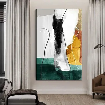 Абстрактная линия Ручная Роспись Высококачественная Современная минималистичная картина для украшения гостиной на крыльце, в проходе, гостиной, спальне
