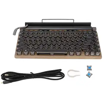 Клавиатура для пишущей машинки в стиле ретро, 83 клавиши, поддержка беспроводных механических клавиатур, компьютерная клавиатура, Геймер для портативных ПК, Игровые клавиатуры