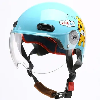 Детский мотошлем Электрический мотоциклетный шлем Super Kids Cute Cartoon Electric Bicycle Capacete Motorbike Headpiece