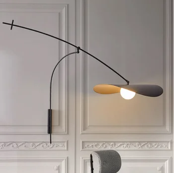 Скандинавские черные регулируемые светильники с длинными рычагами, промышленные дизайнерские настенные светильники для украшения спальни и гостиной