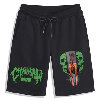 Шорты Chainsaw Man из японского аниме, дышащие шорты для бега трусцой, спортзала, Повседневные Свободные пляжные короткие штаны, хип-хоп Уличная одежда Унисекс