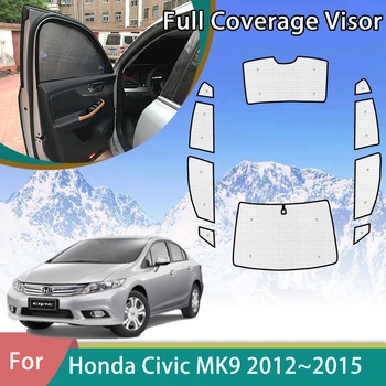 Солнцезащитный козырек для автомобиля с полным покрытием для Honda Civic 9th gen MK9 2012 2013 2014 2015, Автоаксессуары, Солнцезащитный козырек для окон