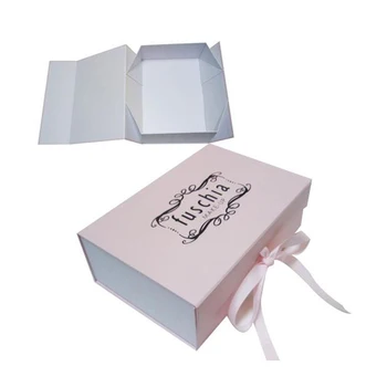 Пригодная для вторичной переработки Складная Подарочная коробка с лентой, напечатанная по индивидуальному размеру логотипа 500шт., Оптовая Картонная упаковочная коробка для упаковки платья