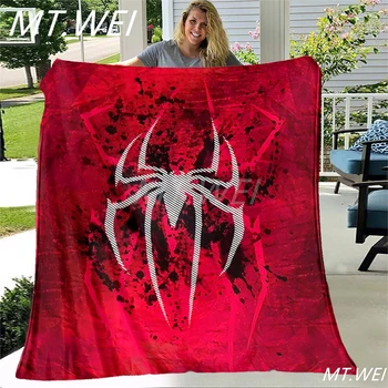 Логотип Spider - это супер мягкое, теплое и портативное длинное плюшевое одеяло для дивана-кровати/сна /путешествия / тренировки / полета /украшения /веселого подарка