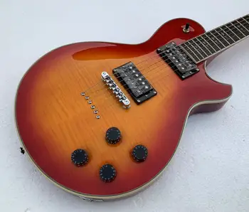 Хорошее качество MK Custom 6-струнная электрогитара Guitarra Flame/Tiger Maple Верхние струны через корпус в наличии Бесплатная доставка